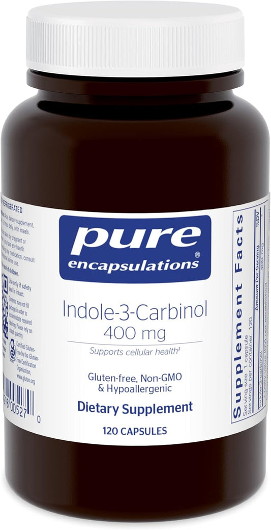 Pure Encapsulations Indole-3-Carbinol 400 mg Capsules for Healthy Breast & Cervical Cell Function - 120 Count