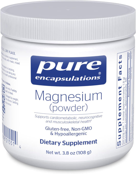 Pure Encapsulations Magnesium Powder - Supports Cardiovascular & Muscle Function, Calming - 3.7 oz