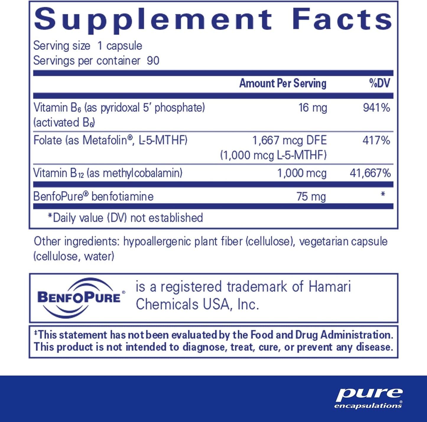 Pure Encapsulations MethylAssist 90 Capsules - B Vitamin Complex for Methylation Support - Heart and Brain Health - Non-GMO and Gluten Free