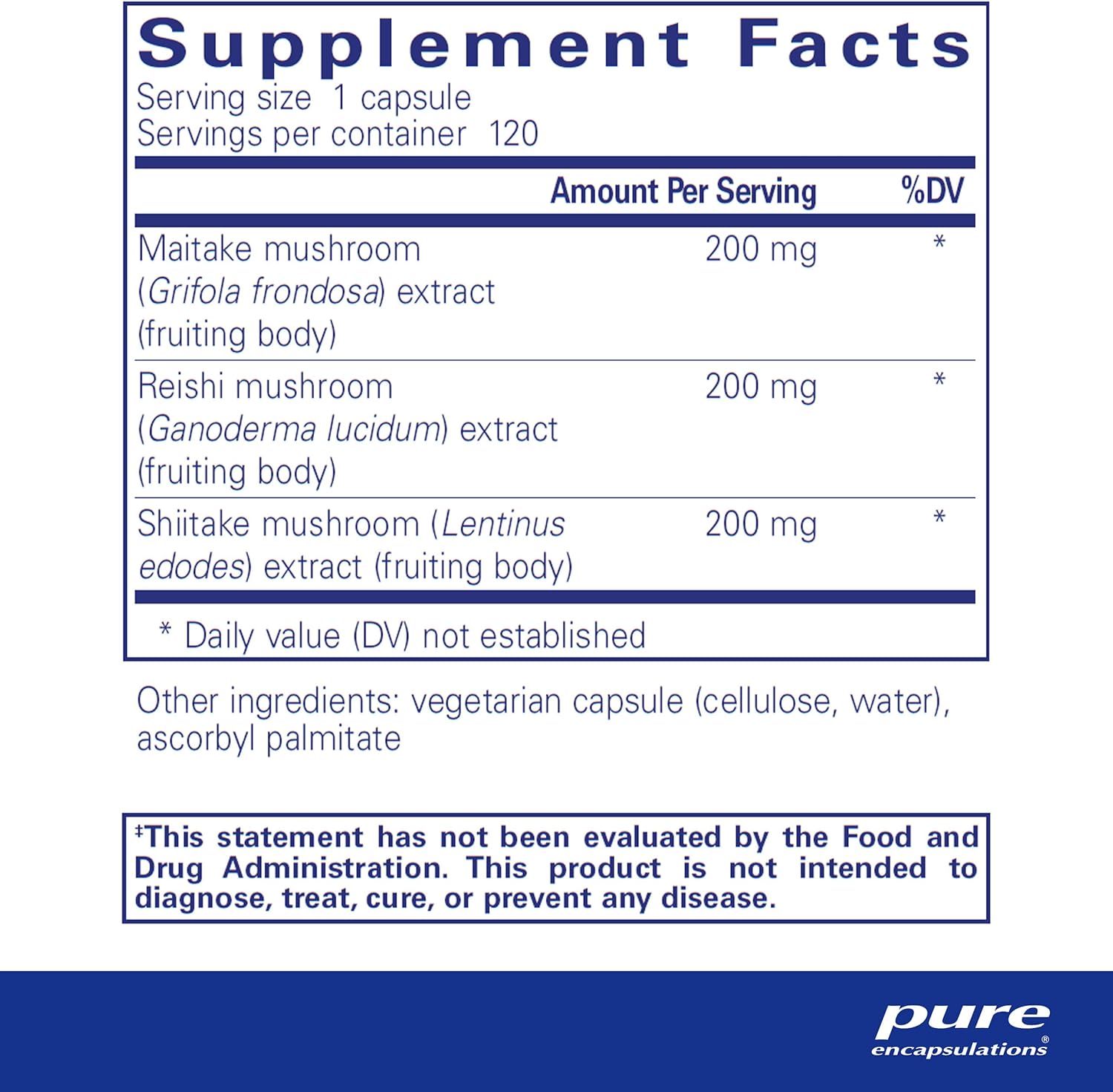 Pure Encapsulations M/R/S Mushroom Formula | 120 Capsules | Immune Health & Broad-Spectrum Support