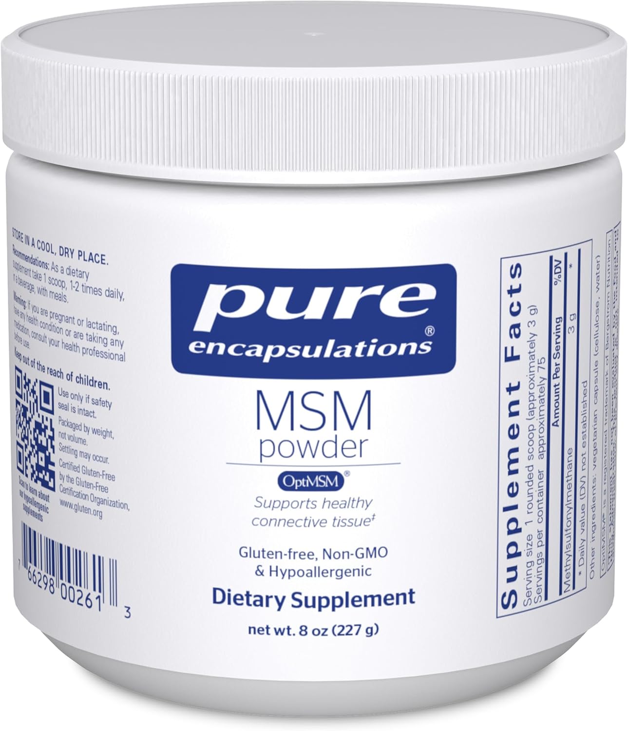 Pure Encapsulations MSM Powder - 8 Ounces | Hypoallergenic Supplement for Joint, Immune, & Respiratory Health