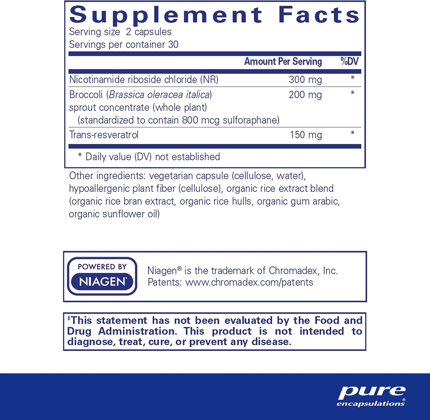 Pure Encapsulations NR Longevity Capsules with NIAGEN - Supports Healthy Aging, NAD+ Replenishment, and Mitochondrial Function - Gluten Free, Non-GMO, Hypoallergenic - 60 Count