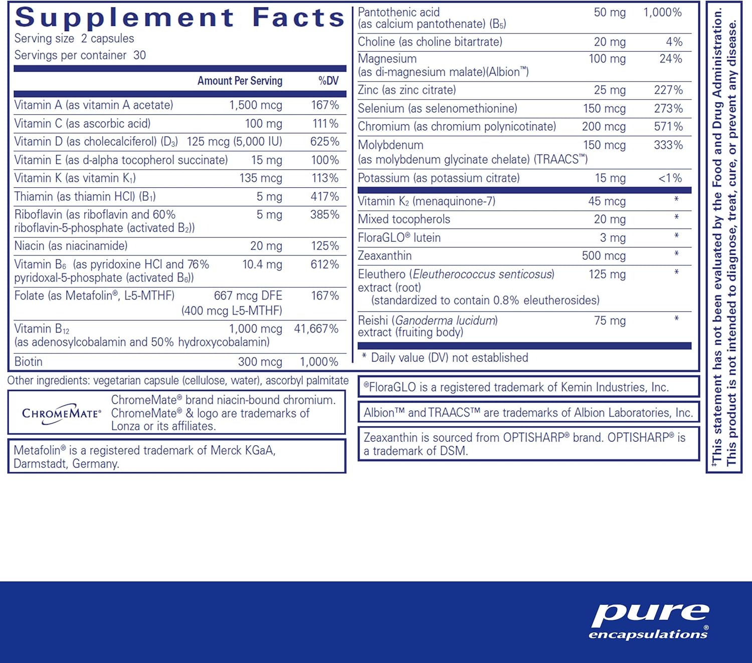 Pure Encapsulations PureResponse Multivitamin Capsules - Immune Balance Support - 60 Count