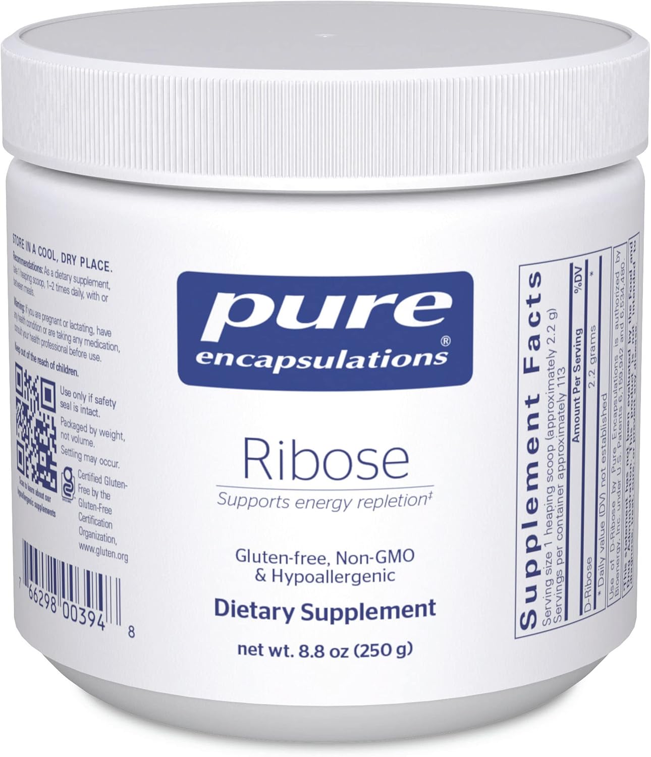 Pure Encapsulations Ribose Powder Supplement for Intense Exercise Energy Replenishment | 8.8 oz