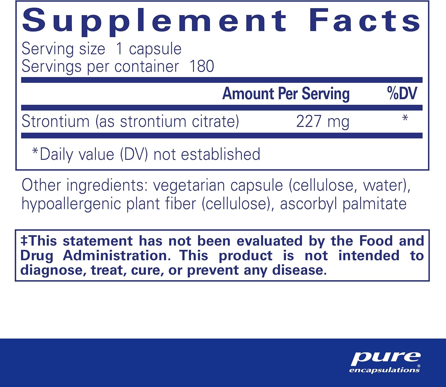 Pure Encapsulations Strontium Citrate - 180 Capsules | Hypoallergenic Bone Support Dietary Supplement