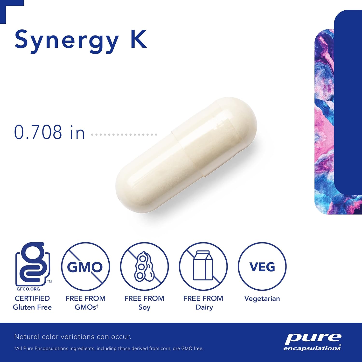 Pure Encapsulations Synergy K Capsules - Vitamin K1, K2, D3 for Bone & Vascular Health - Cholecalciferol - 120ct - Gluten Free & Non-GMO