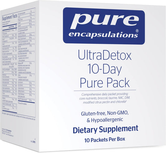 Pure Encapsulations UltraDetox 10-Day Pack with Essential Nutrients, Broccoli, Taurine, NAC, DIM, Modified Citrus Pectin, and Chlorella | 10 Packets