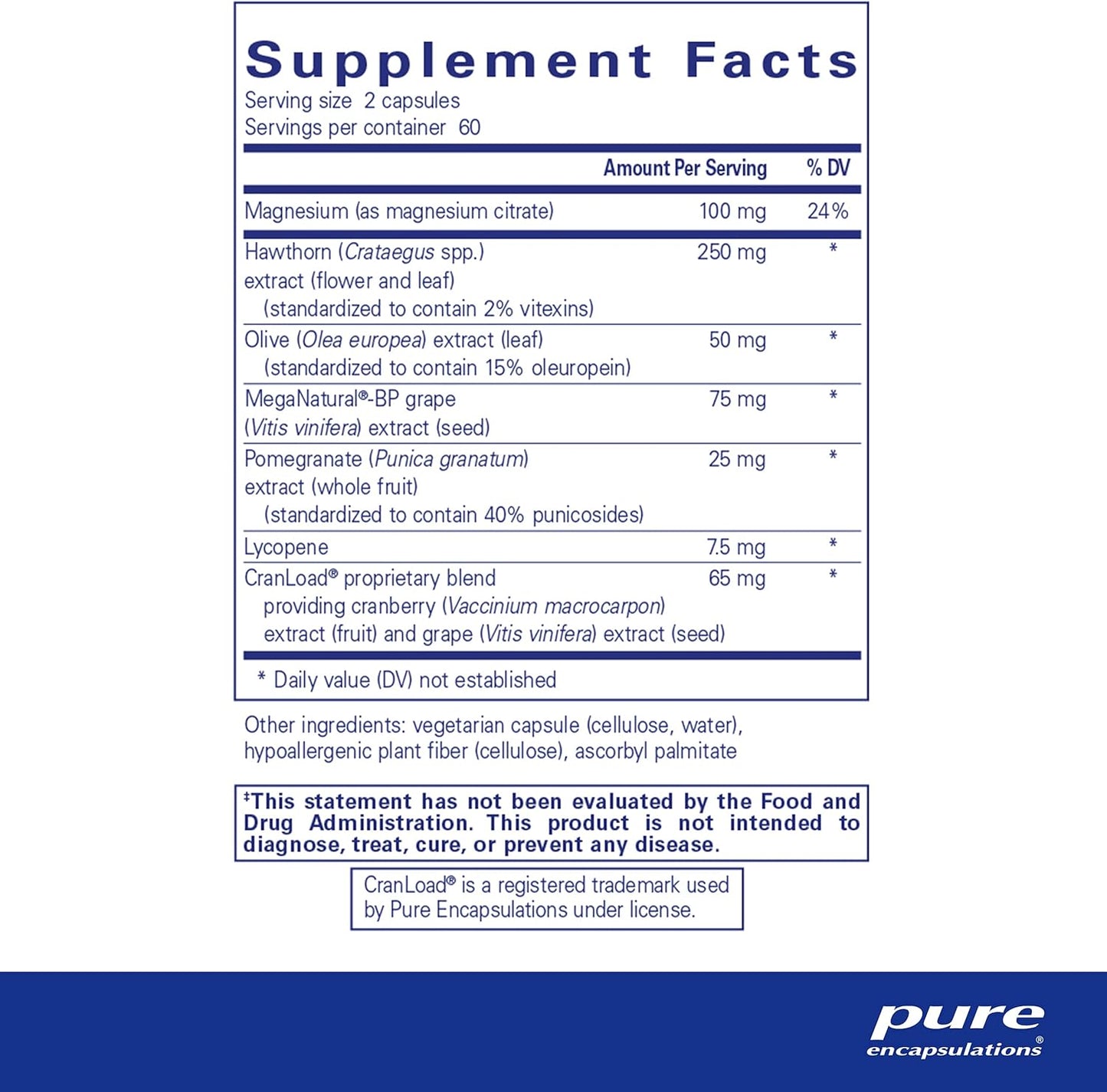 Pure Encapsulations Vascular Relax Supplement for Circulatory Health - 120 Capsules