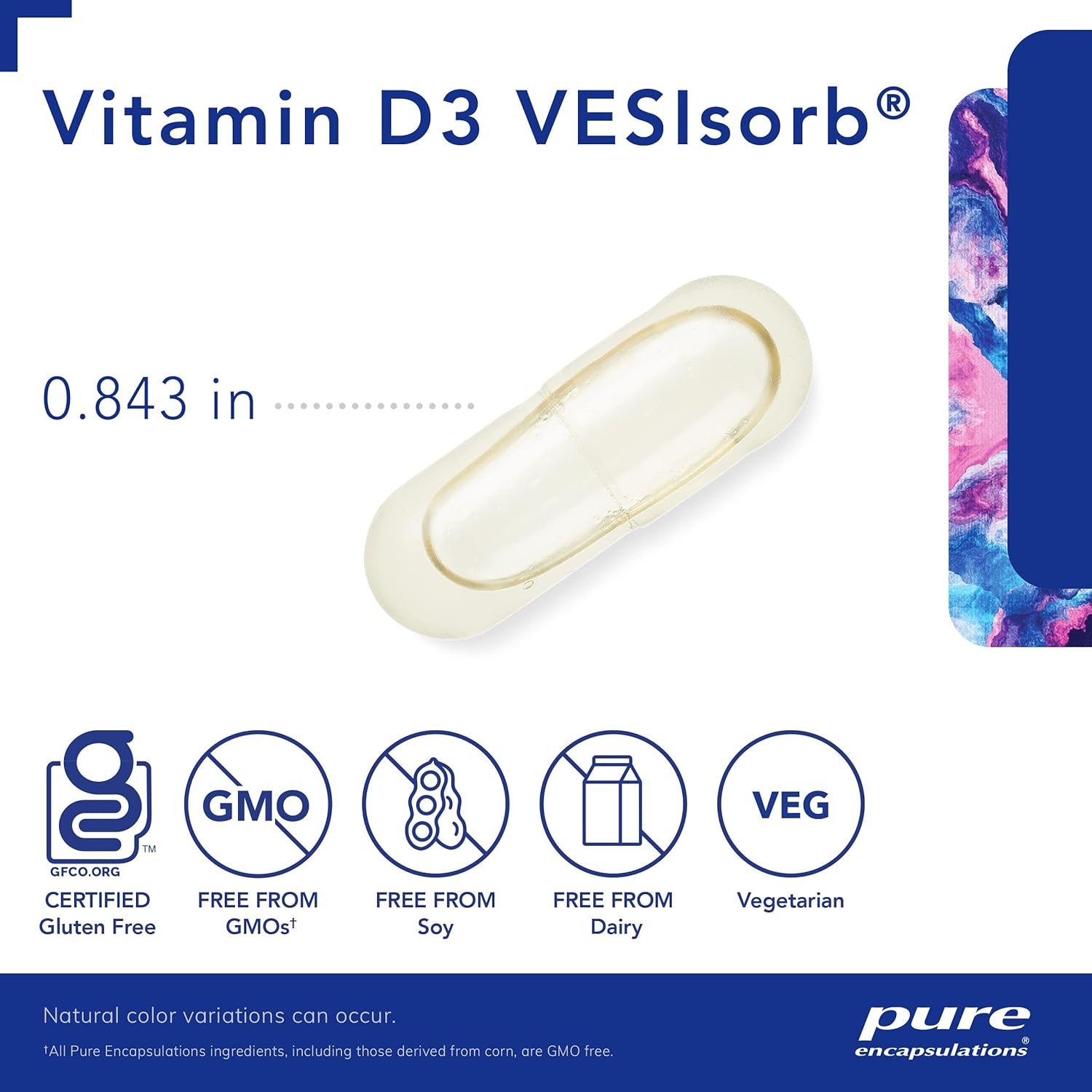 Pure Encapsulations Vitamin D3 VESIsorb Capsules for Bone, Heart, Colon, and Breast Health with Enhanced Absorption - 60 Count