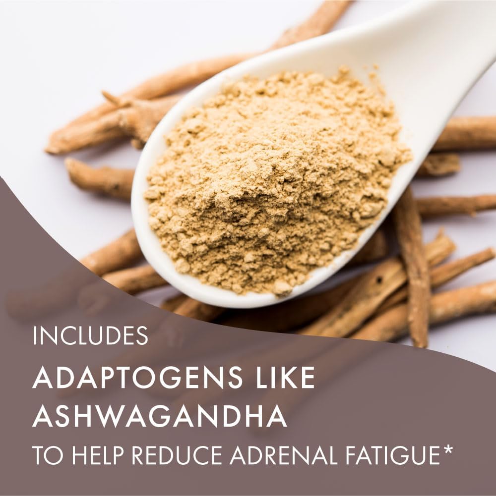 Pure Essence Labs Adrenal Stability - Adrenal Fatigue Supplement with Ashwagandha & Holy Basil for Healthy Stress Response, Energy, Sleep - 60 Capsules