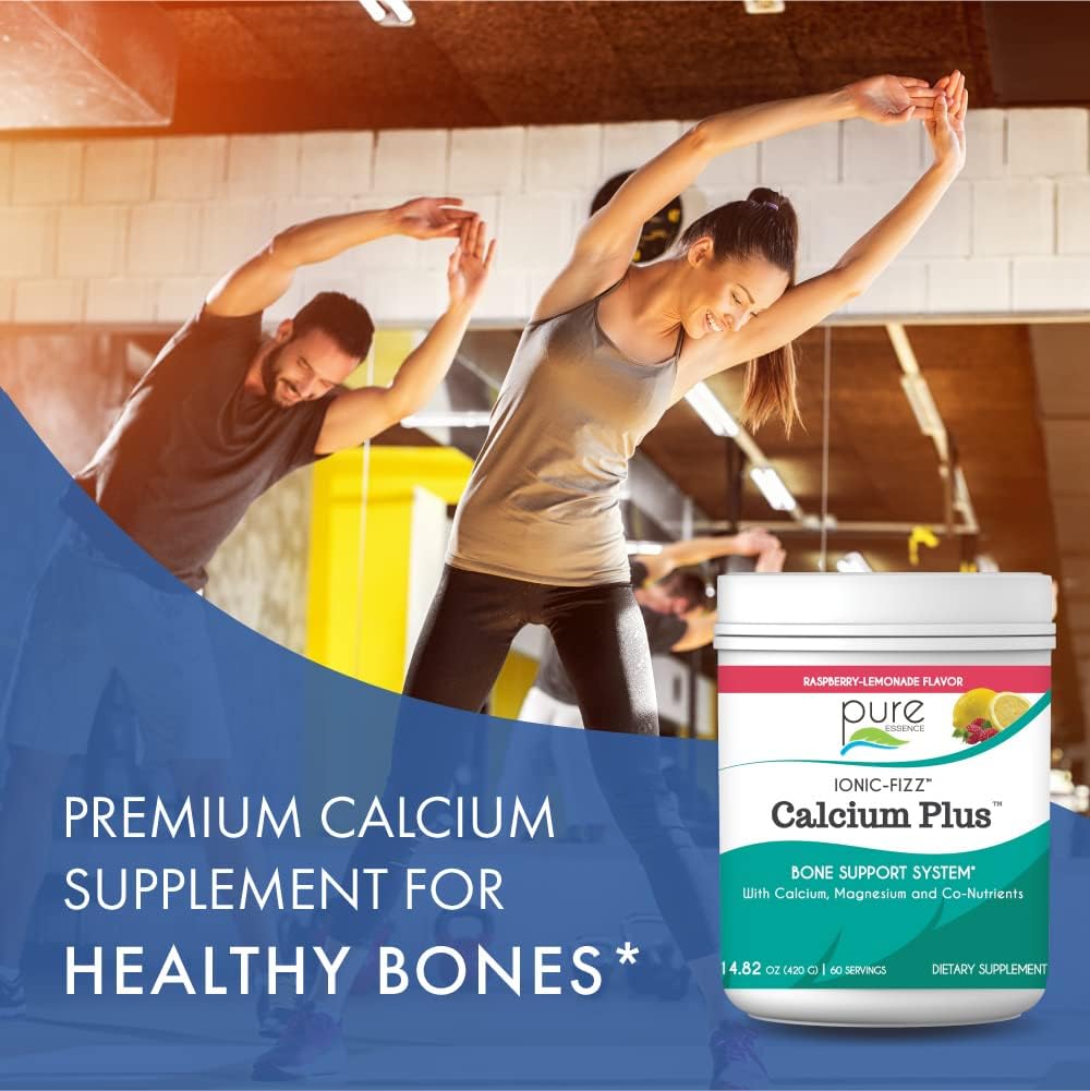 Pure Essence Labs Ionic Fizz Calcium Plus - Orange Vanilla Flavor - Essential Vitamins and Minerals for Strong Bones - 14.82 oz