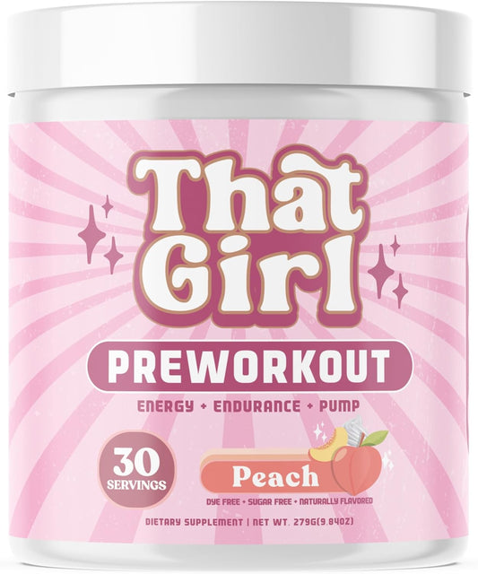 Pure Fire Energy Pre Workout for Women - Boost Your Gym Session with Natural Ingredients - Peach Flavor - 30 Servings