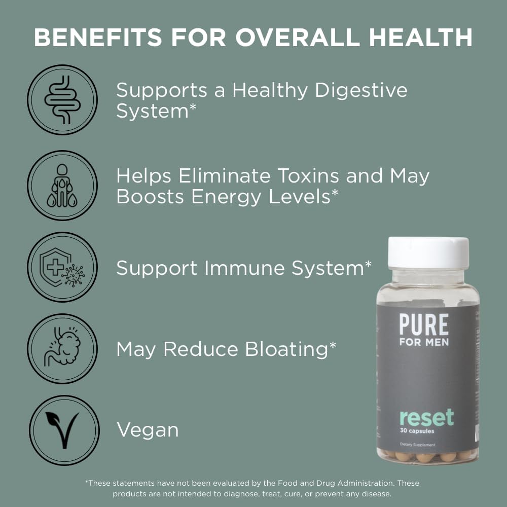 Pure for Men Fiber Supplement & Bum Balm Bundle - Stay Ready with 120 Fiber Capsules & 30 Reset Wipes