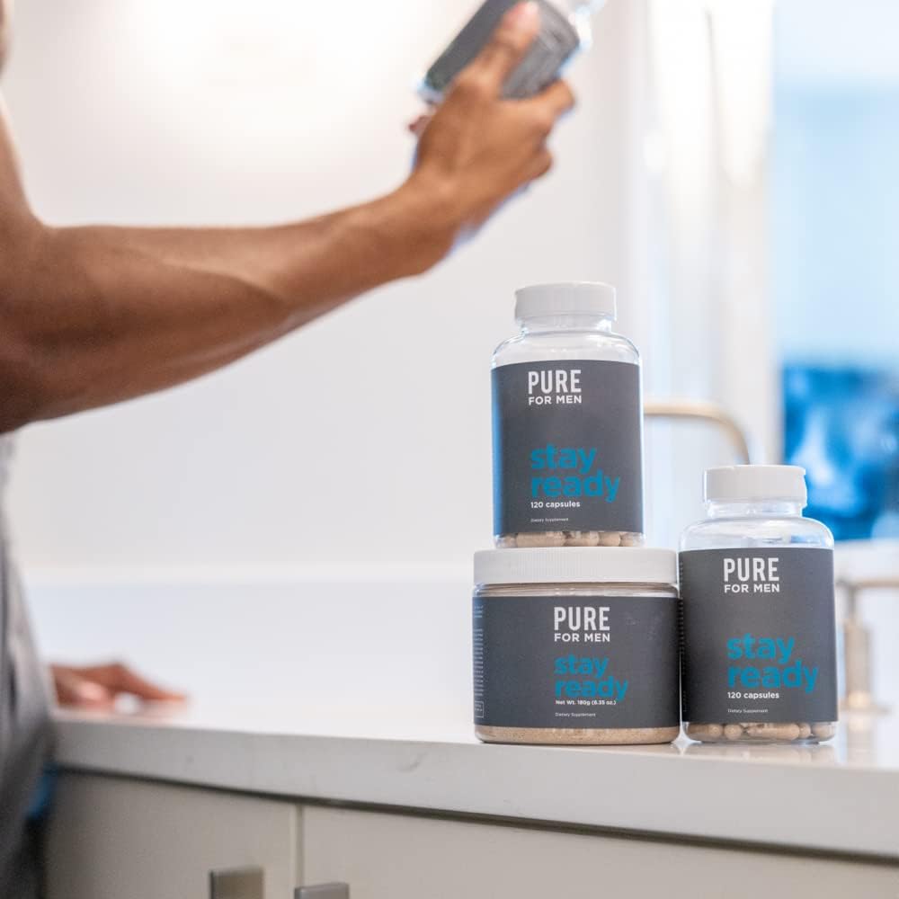 Pure for Men Original Fiber Supplement Powder | Promotes Digestive Regularity | Psyllium Husk, Aloe Vera, Chia Seeds, Flaxseeds | Vegan Blend | 180 gm