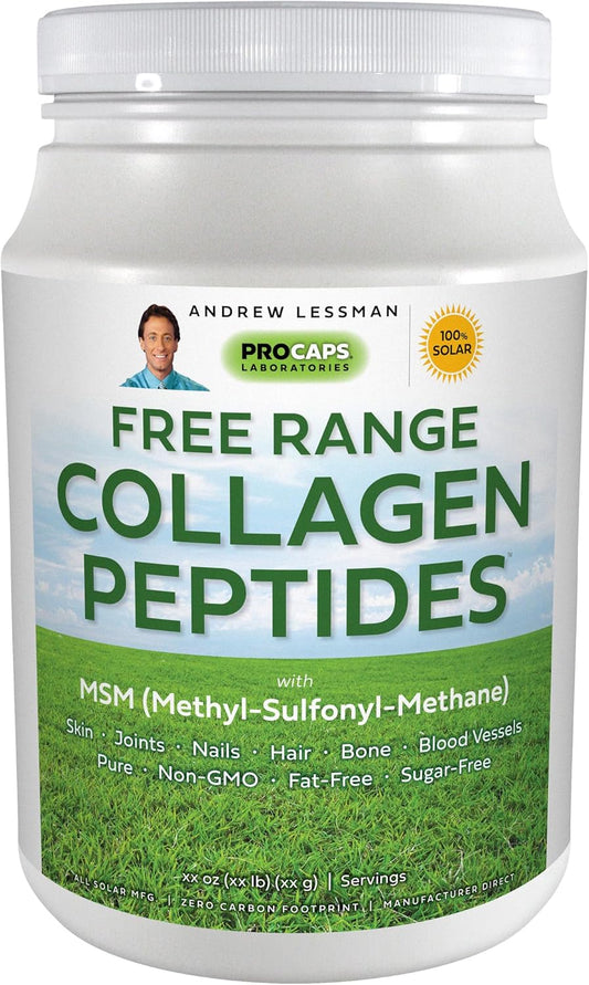 Pure Free Range Collagen Peptides Powder - 30 Servings for Smooth Skin & Joints - Super Soluble, Unflavored & Additive-Free