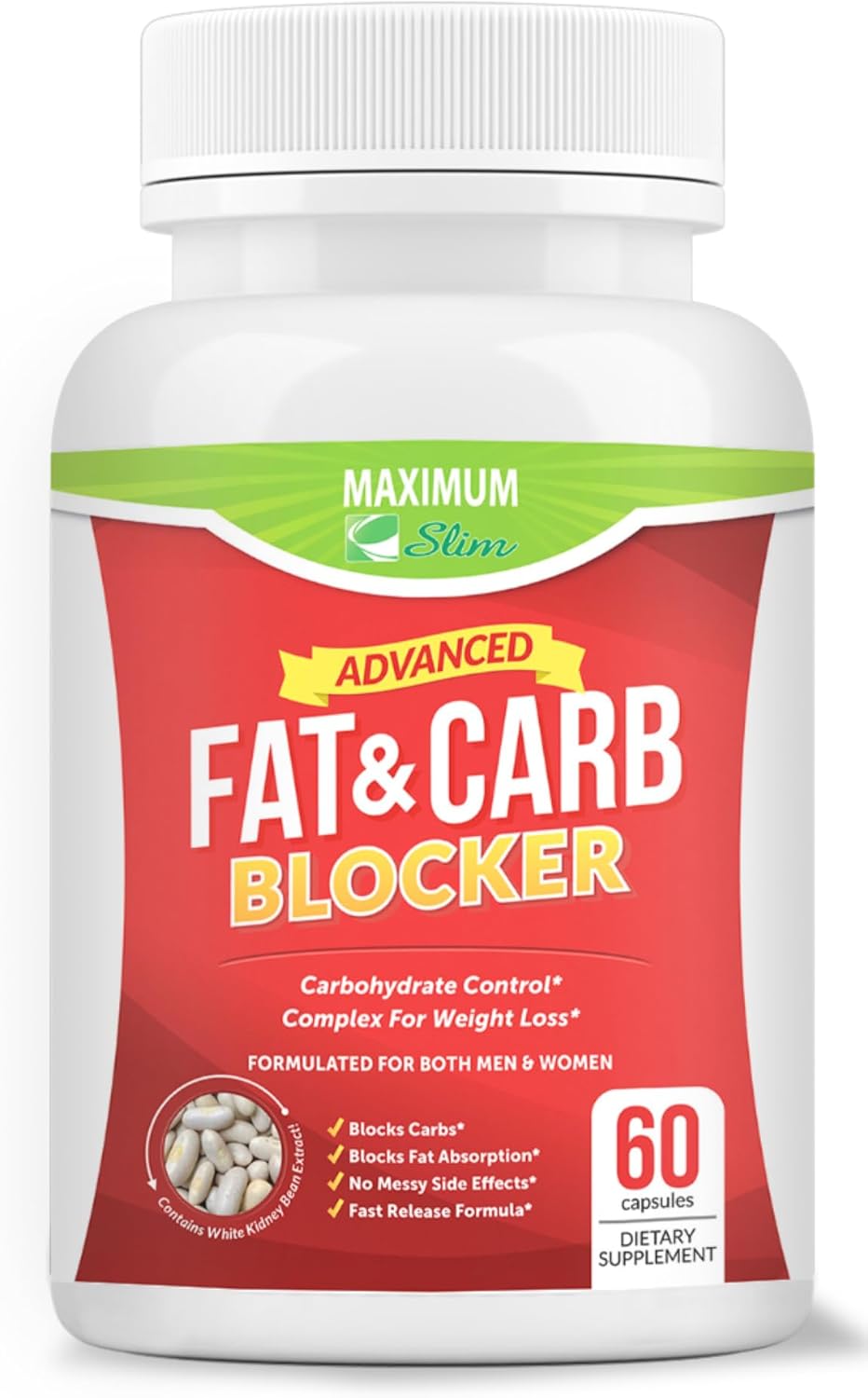 Pure Kidney Bean Extract for Weight Loss and Appetite Suppression - Maximum Slim Fat & Carb Blocker