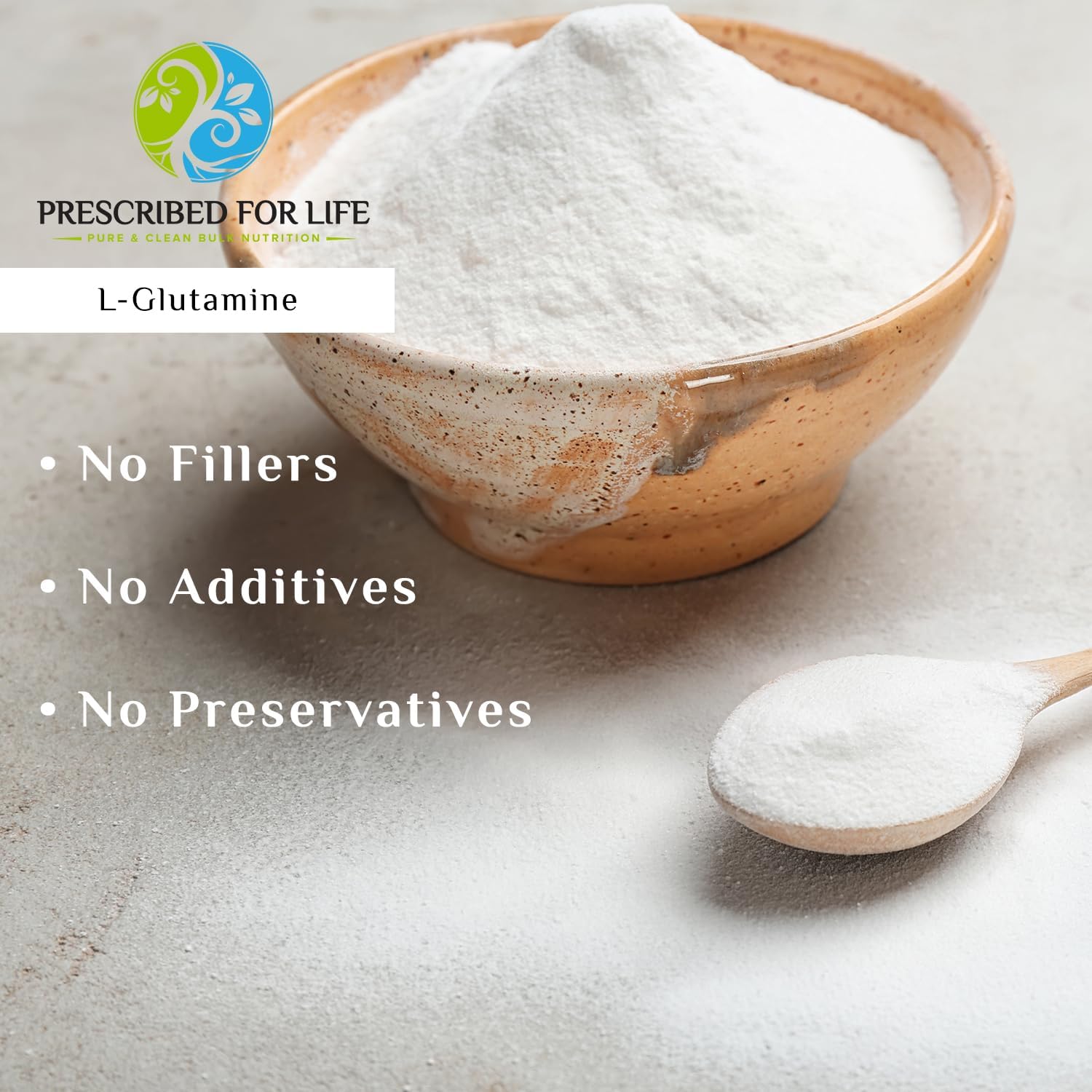 Pure L Glutamine Powder - 10kg (22lb) Amino Acid Supplement for Gut Health & Muscle Recovery - Gluten Free, Vegan, Kosher, Non GMO - By Prescribed For Life