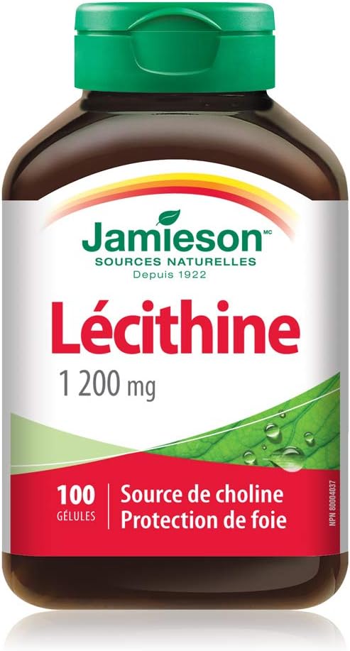 Pure Lecithin Capsules by Jamieson for Brain Health and Cholesterol Support