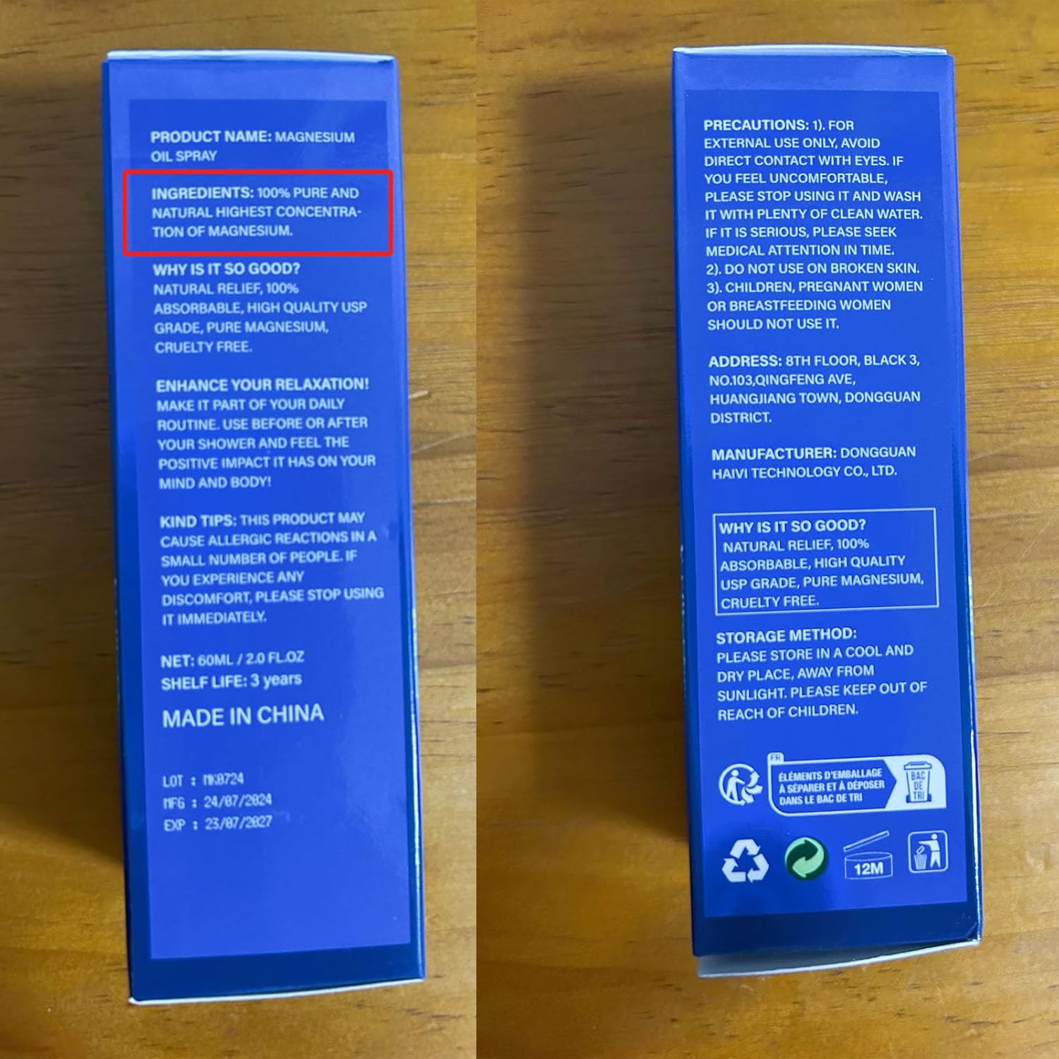 Pure Magnesium Oil Spray for Feet - 2 FL.OZ - Relax & Sleep Better - Post-Exercise or Bedtime Use