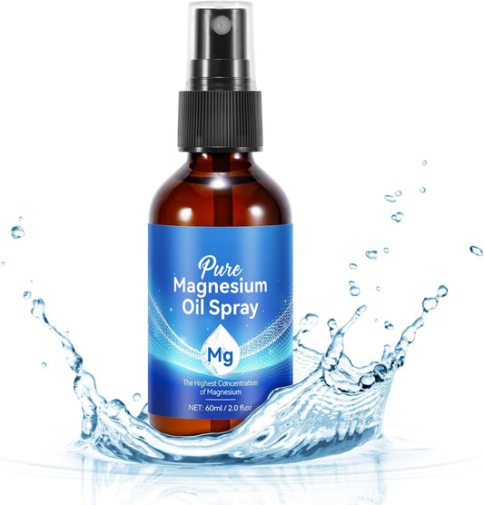 Pure Magnesium Oil Spray for Feet, Fast-Absorbing Deodorant Spray for Leg, Muscle, Joint Health - Topical Magnesium Spray (2 fl oz)
