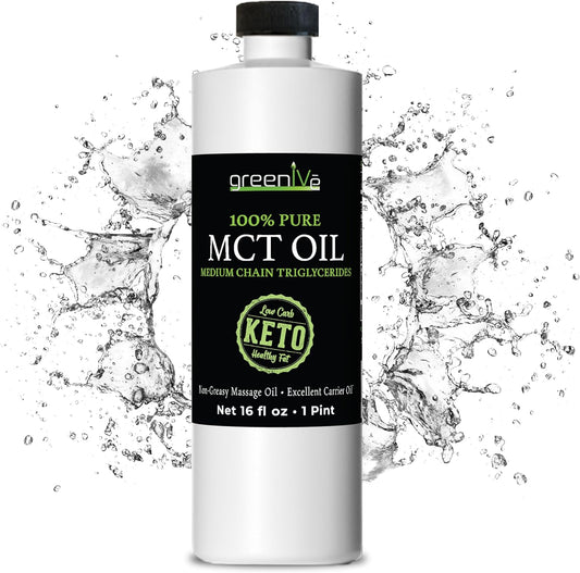 Pure Non-GMO GreenIVe MCT Oil for Body and Mind Fuel - 16 Ounce Bottle