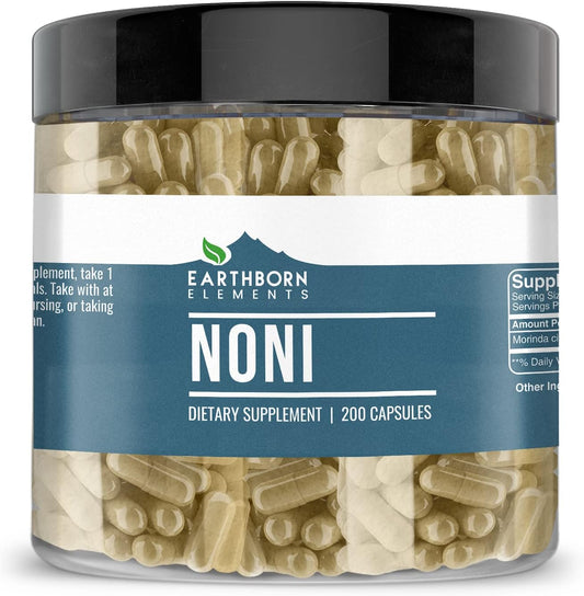 Pure Noni Capsules - 200 Count, No Additives, Earthborn Elements