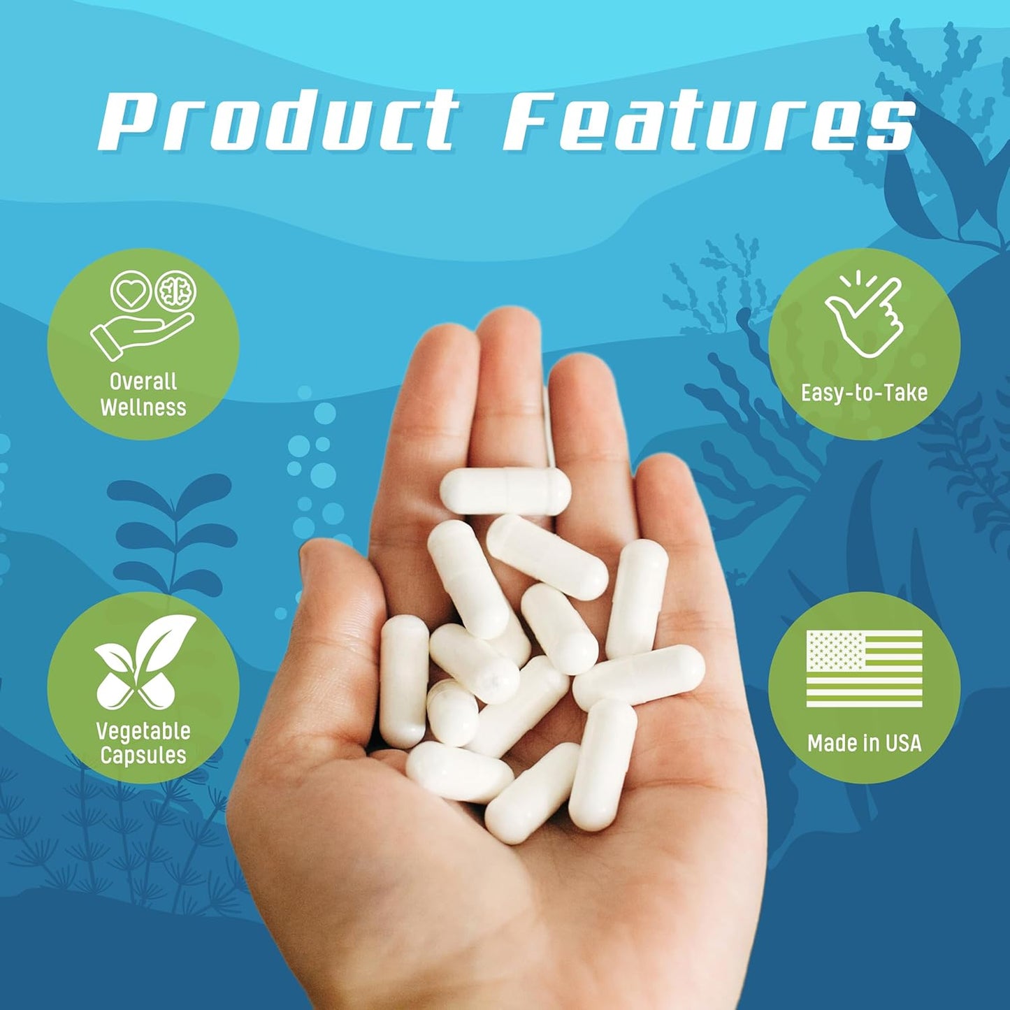 Pure Okinawa Coral Calcium Supplement - Marine-Grade with 72 Trace Minerals - 1475mg, 90 Veg Capsules