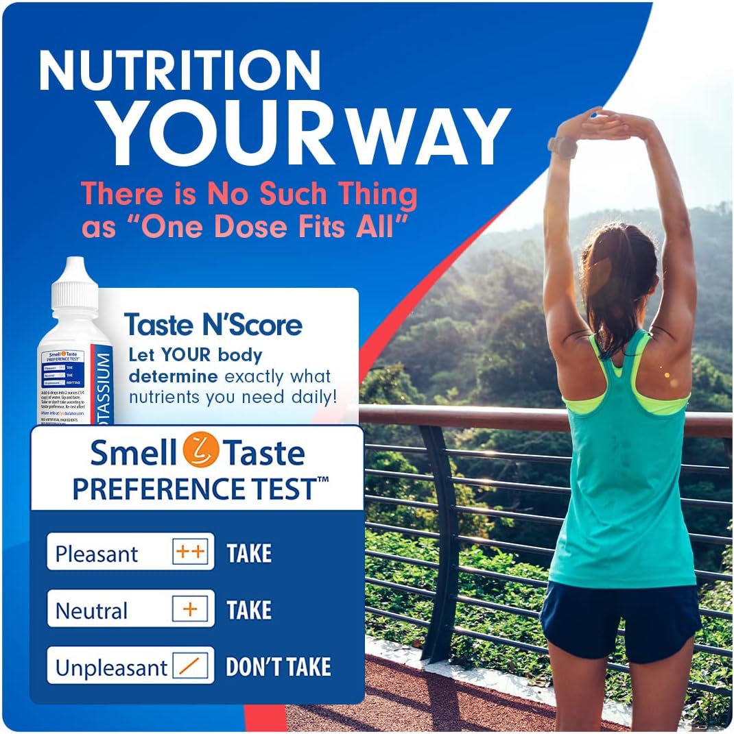 Pure Potassium Liquid Ionic Mineral Supplement: 110mg, 72 Servings, Tasty & Effective