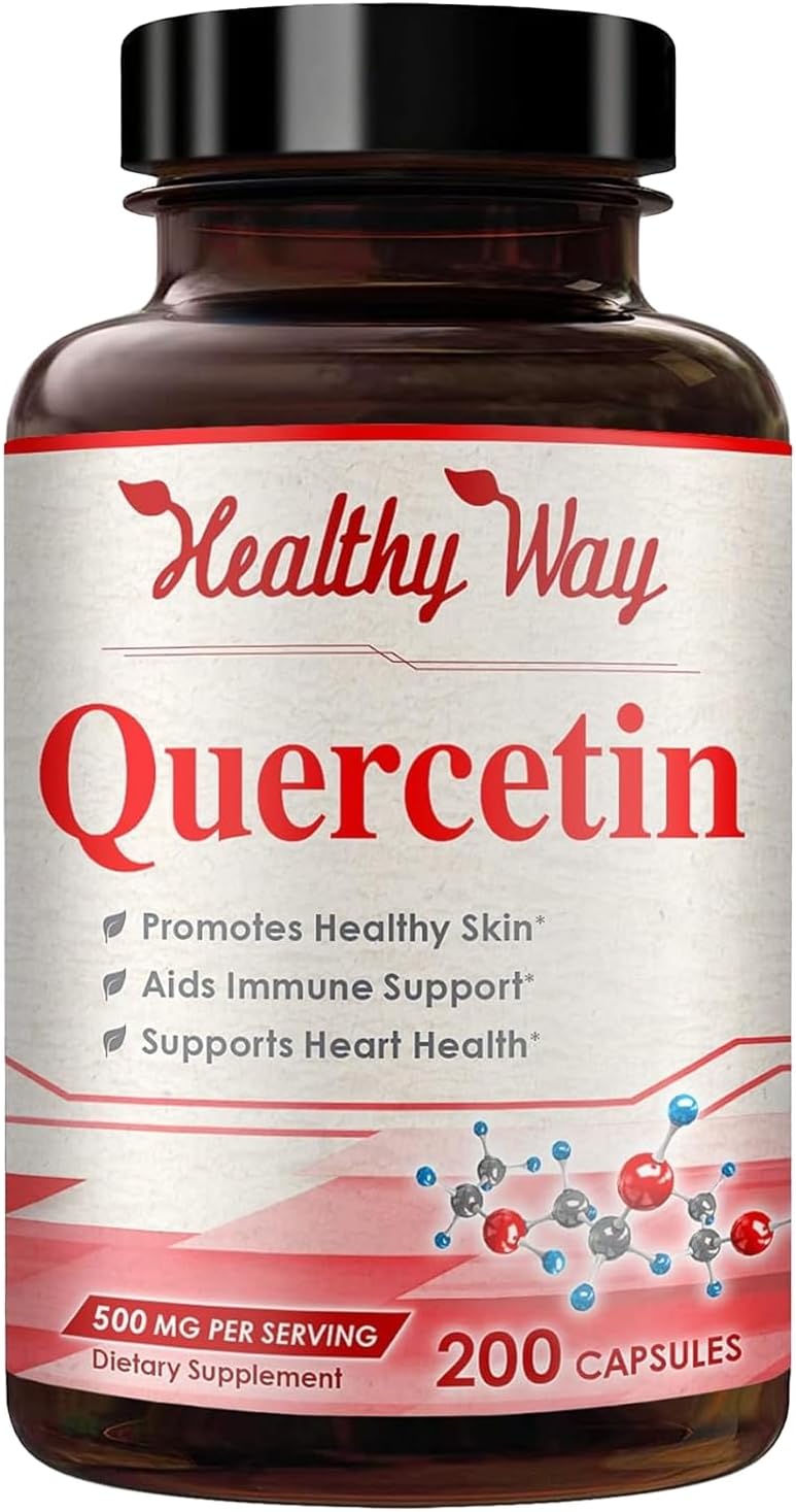 Pure Quercetin 500mg Supplement - 200 Capsules - Cardiovascular Health Support