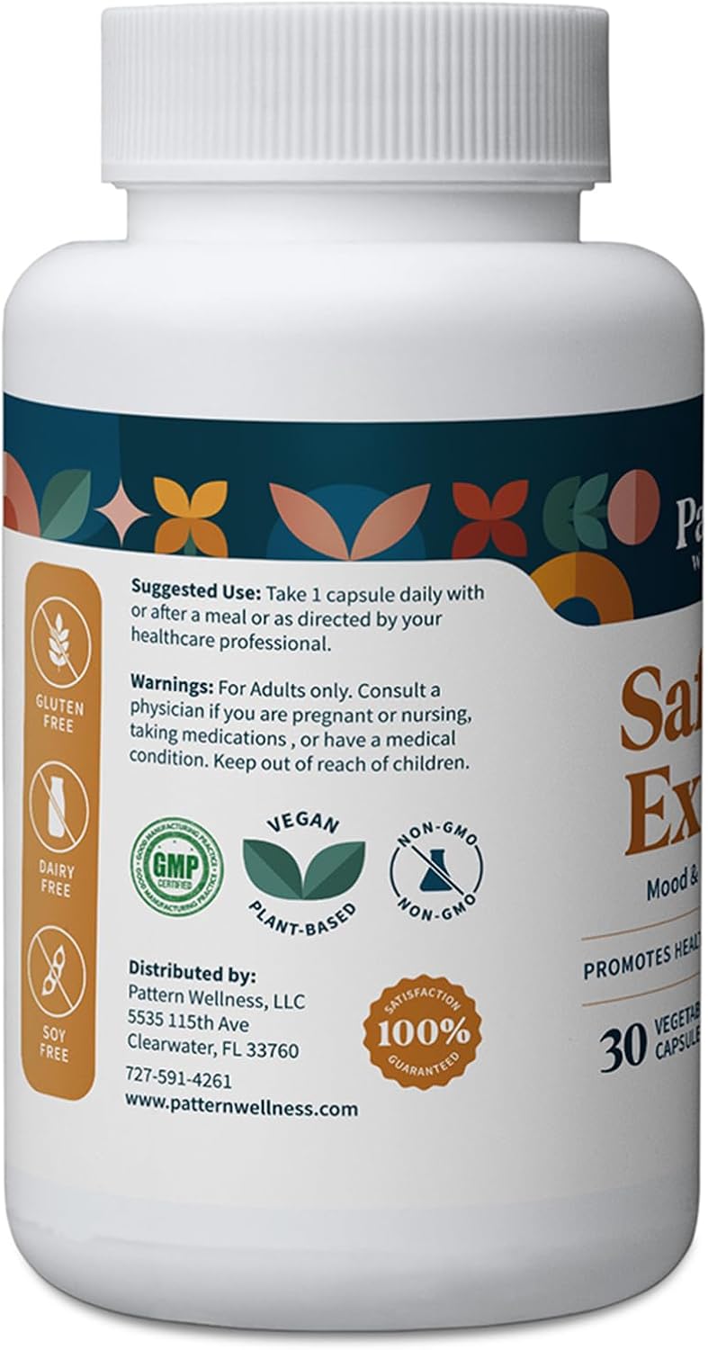 Pure Saffron Extract Capsules for Mood, Energy, and Appetite - Non-GMO, Gluten-Free - 30 Vegetarian Capsules