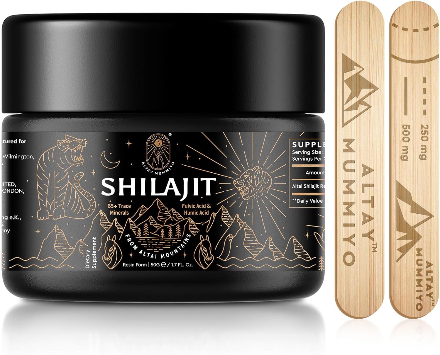 Pure Siberian Shilajit Resin Supplement with Fulvic Acid & Trace Minerals - Boost Metabolism & Immune System - 100 Servings / 50g