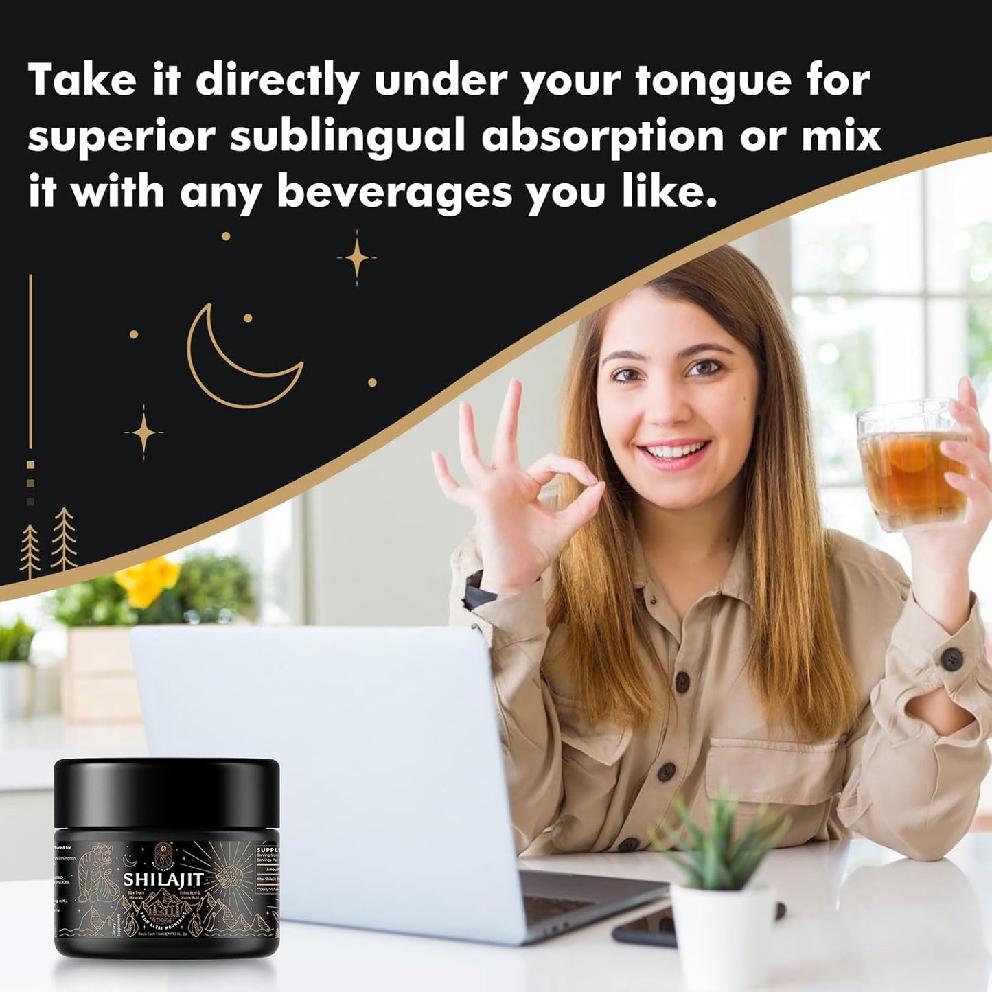 Pure Siberian Shilajit Resin Supplement with Fulvic Acid & Trace Minerals - Boost Metabolism & Immune System - 100 Servings / 50g