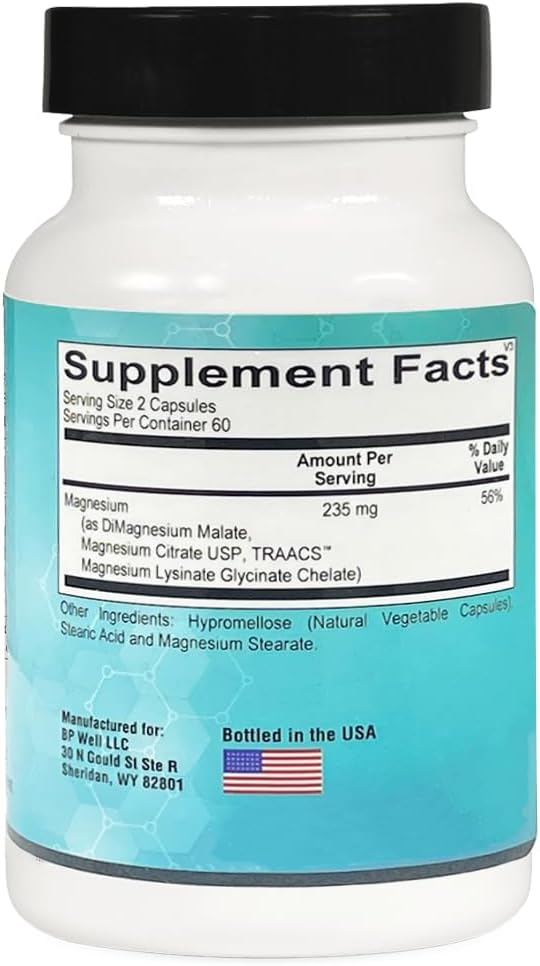 Pure Tri-Mag: Highly Absorbed Magnesium Complex for Stress Relief, Sleep, Heart Health, and Metabolism Support - 120 Capsules