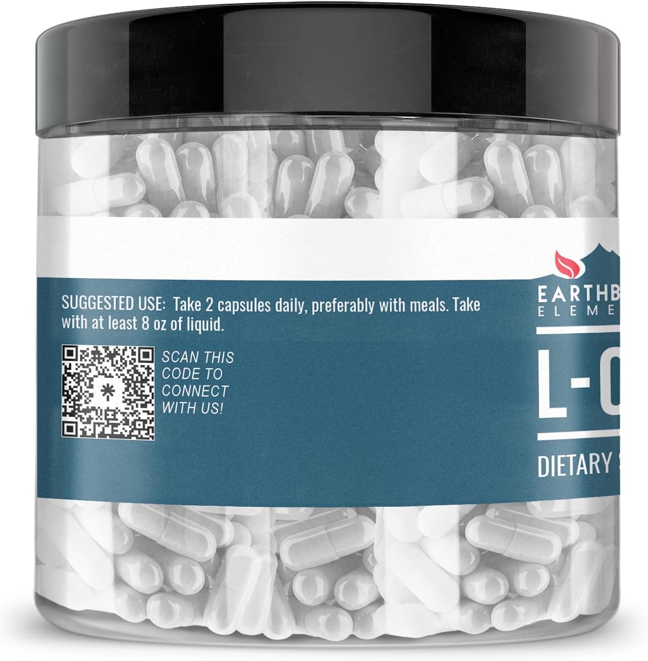 Pure & Undiluted L-Carnitine Capsules - 200 Count by Earthborn Elements, Additive-Free