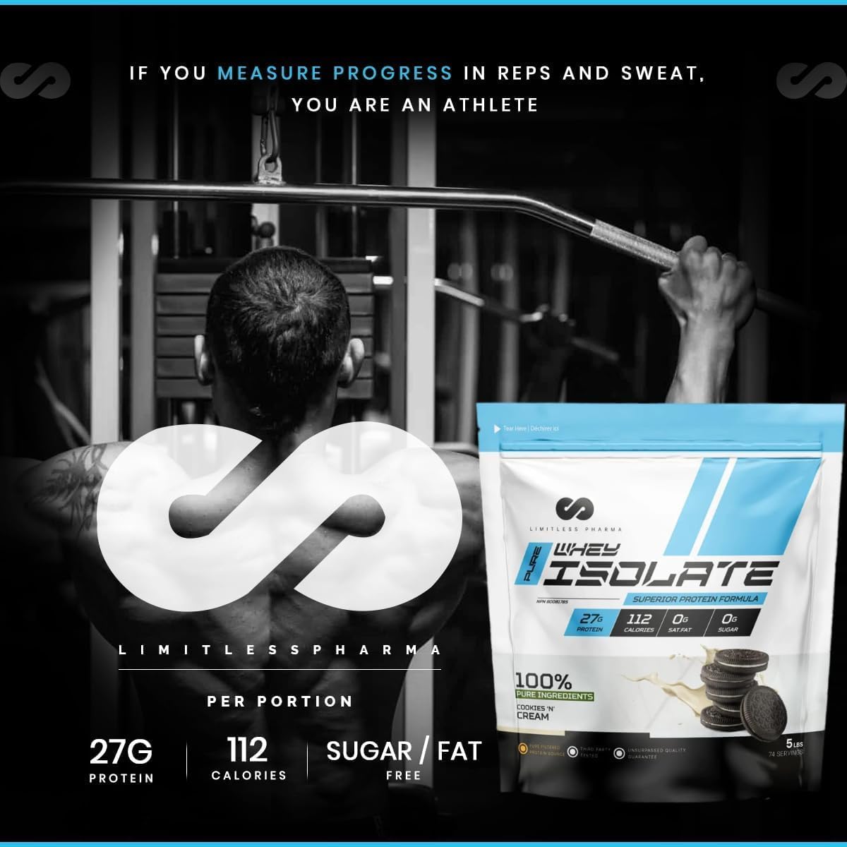 Pure Whey Isolate Protein Powder - 27g Protein, 6g BCAAs, Sugar Free - 5LB, 74 Servings - Maple Brown Sugar Flavor