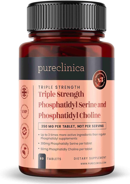 pureclinica Triple Strength Phosphatidyl Serine and Choline Supplement - 60 Tablets