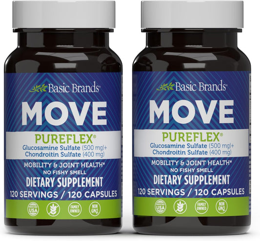 Pureflex Glucosamine Chondroitin - Joint Support Supplement for Flexibility & Mobility - 240 Capsules