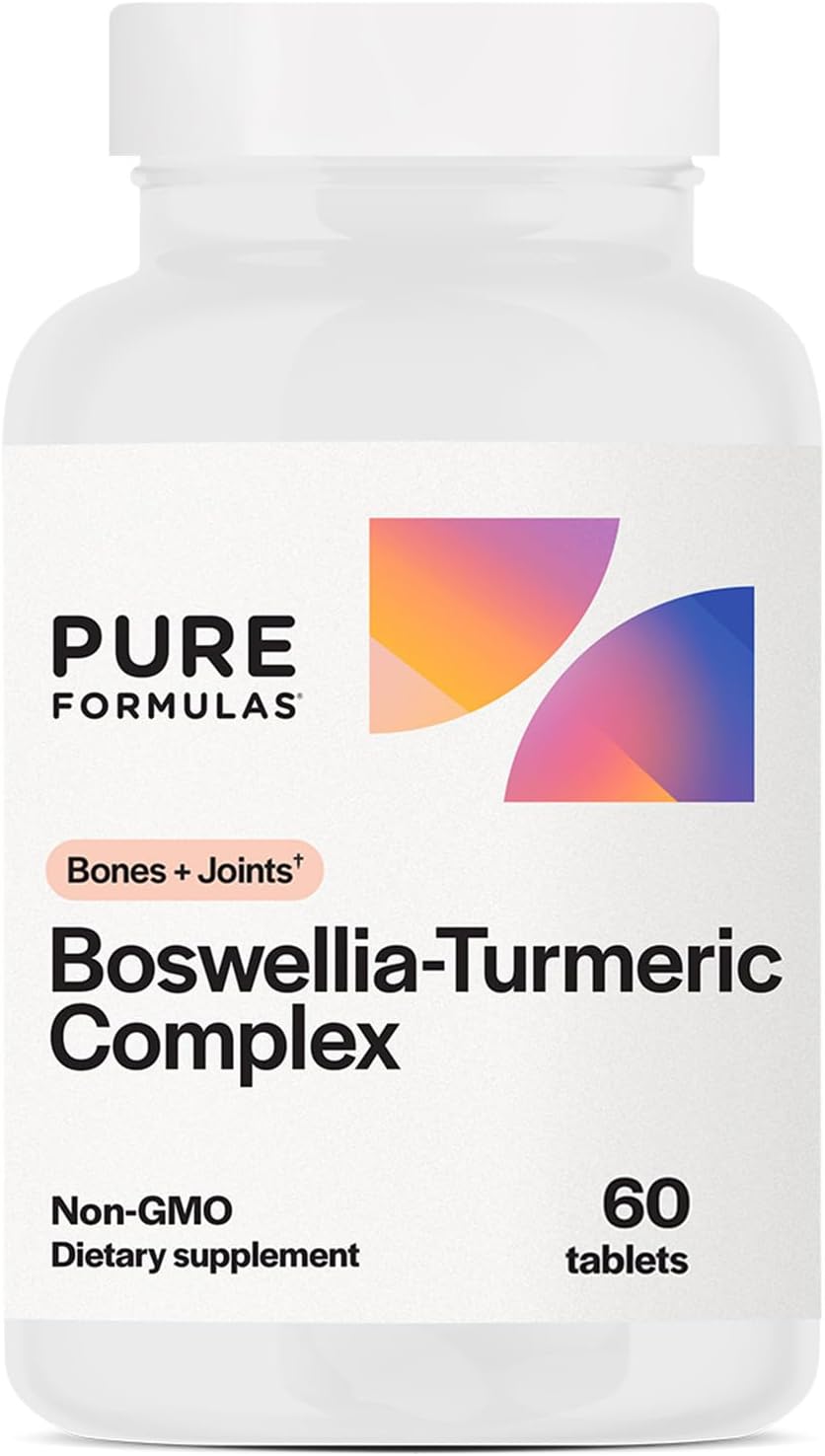 PureFormulas Boswellia Turmeric Supplement for Joint Health & Immune Support - 60 Tablets