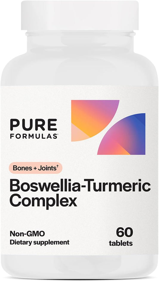 PureFormulas Boswellia Turmeric Supplement for Joint Health & Immune Support - 60 Tablets