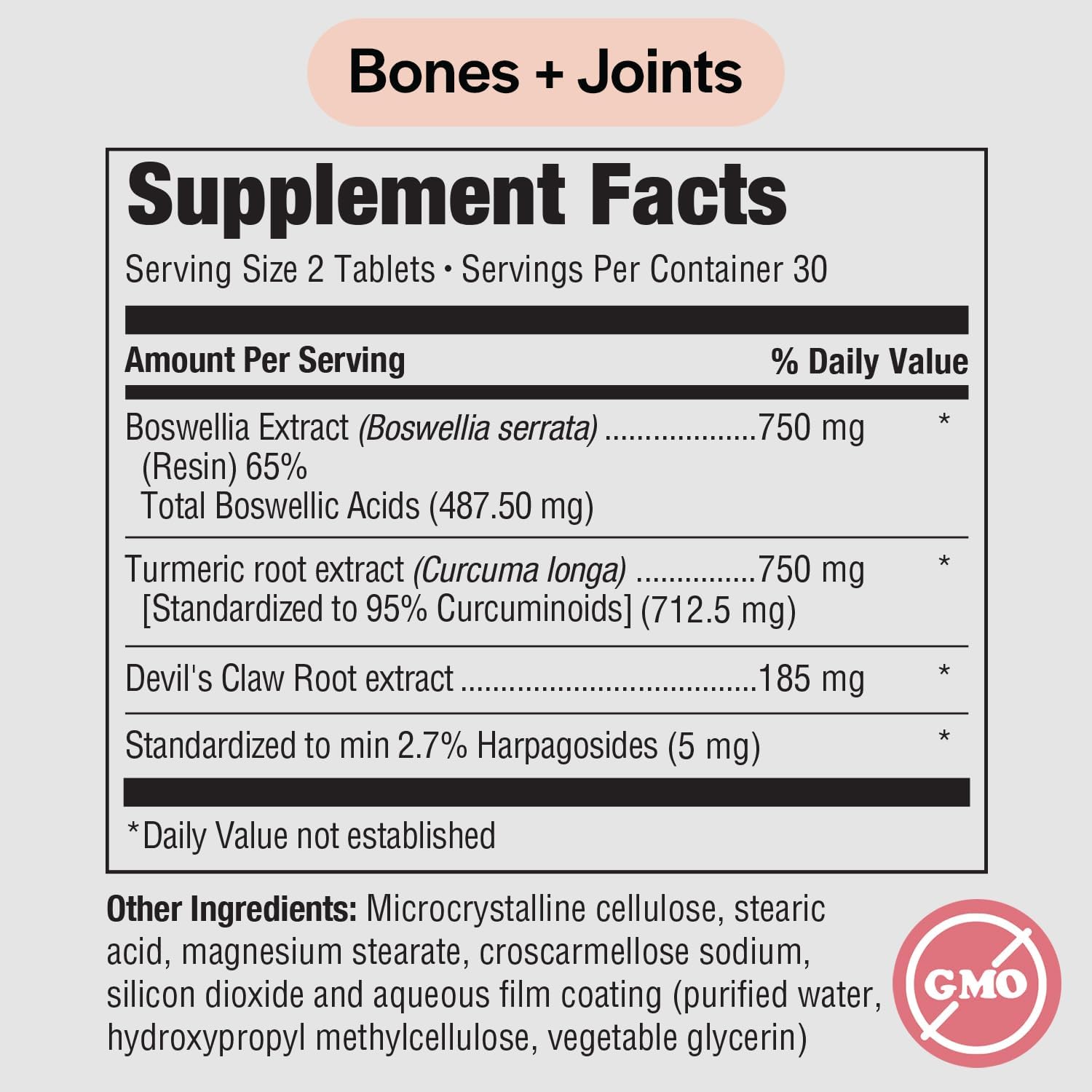 PureFormulas Boswellia Turmeric Supplement for Joint Health & Immune Support - 60 Tablets