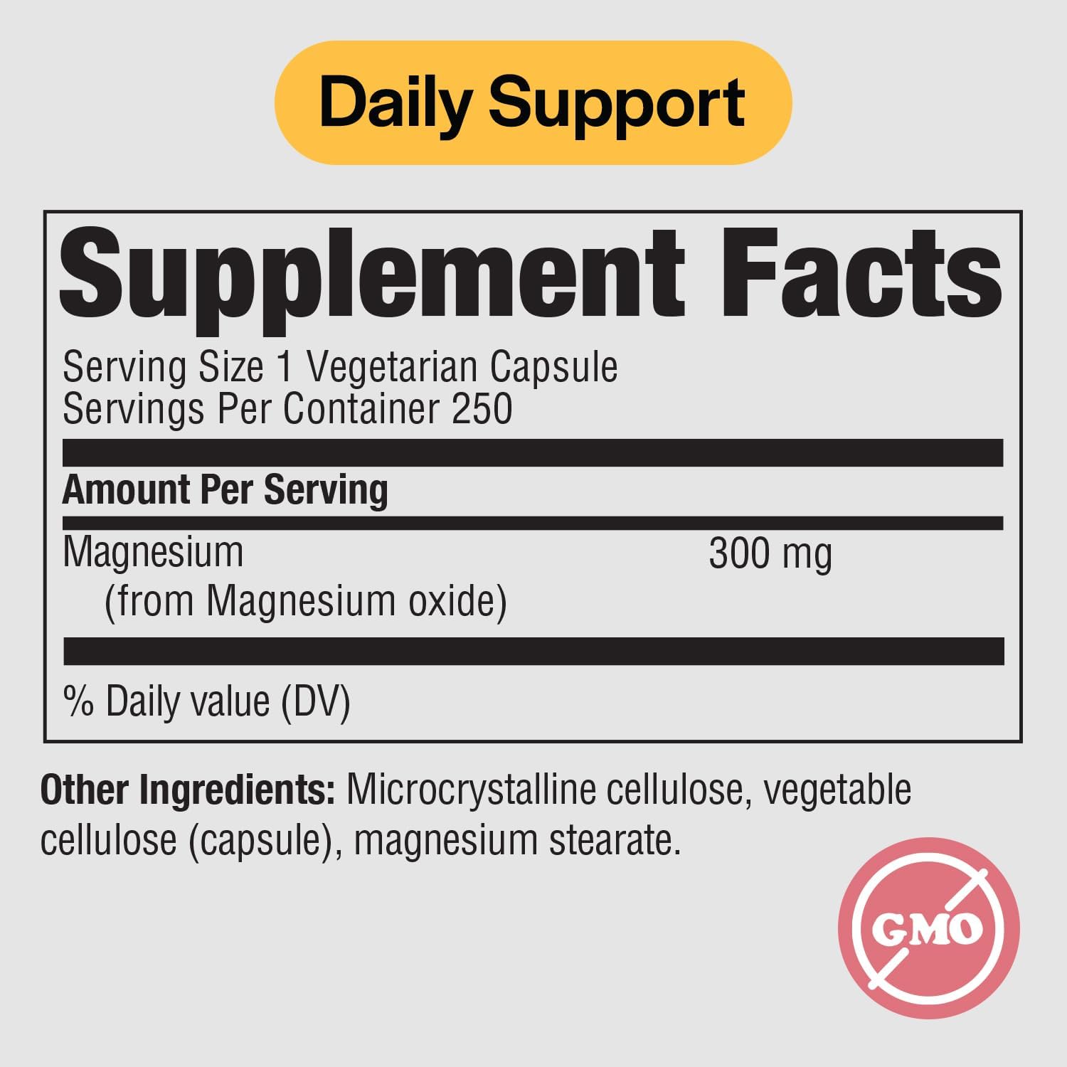 PureFormulas Magnesium Oxide 300 mg Capsules for Heart Health, Immune System, Muscle Recovery, Leg Cramps, Relaxation - Non-GMO, 250 Veg Caps