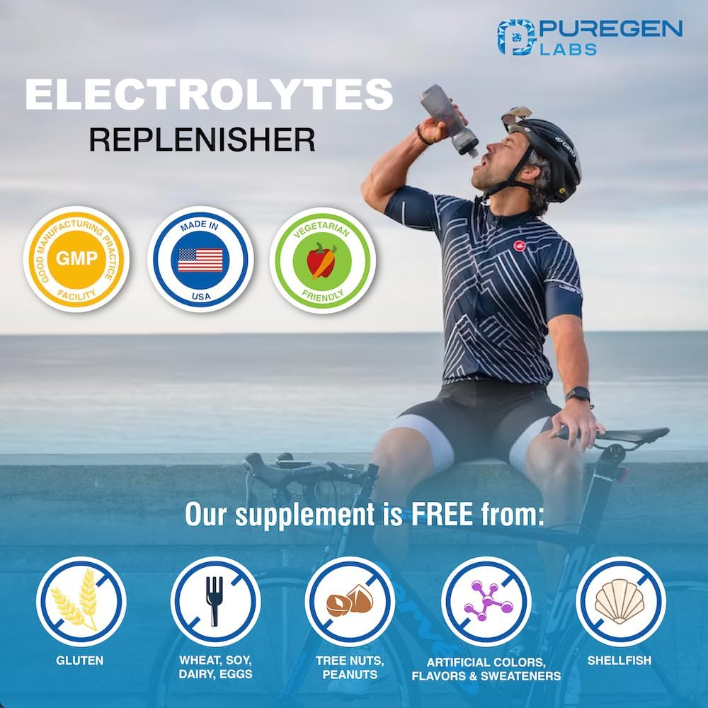 Puregen Labs Sodium Chloride Tablets 1 gm (1000 mg) - 100 Count, Made in USA - Electrolytes Replenisher for Hydration - Normal Salt Tablets