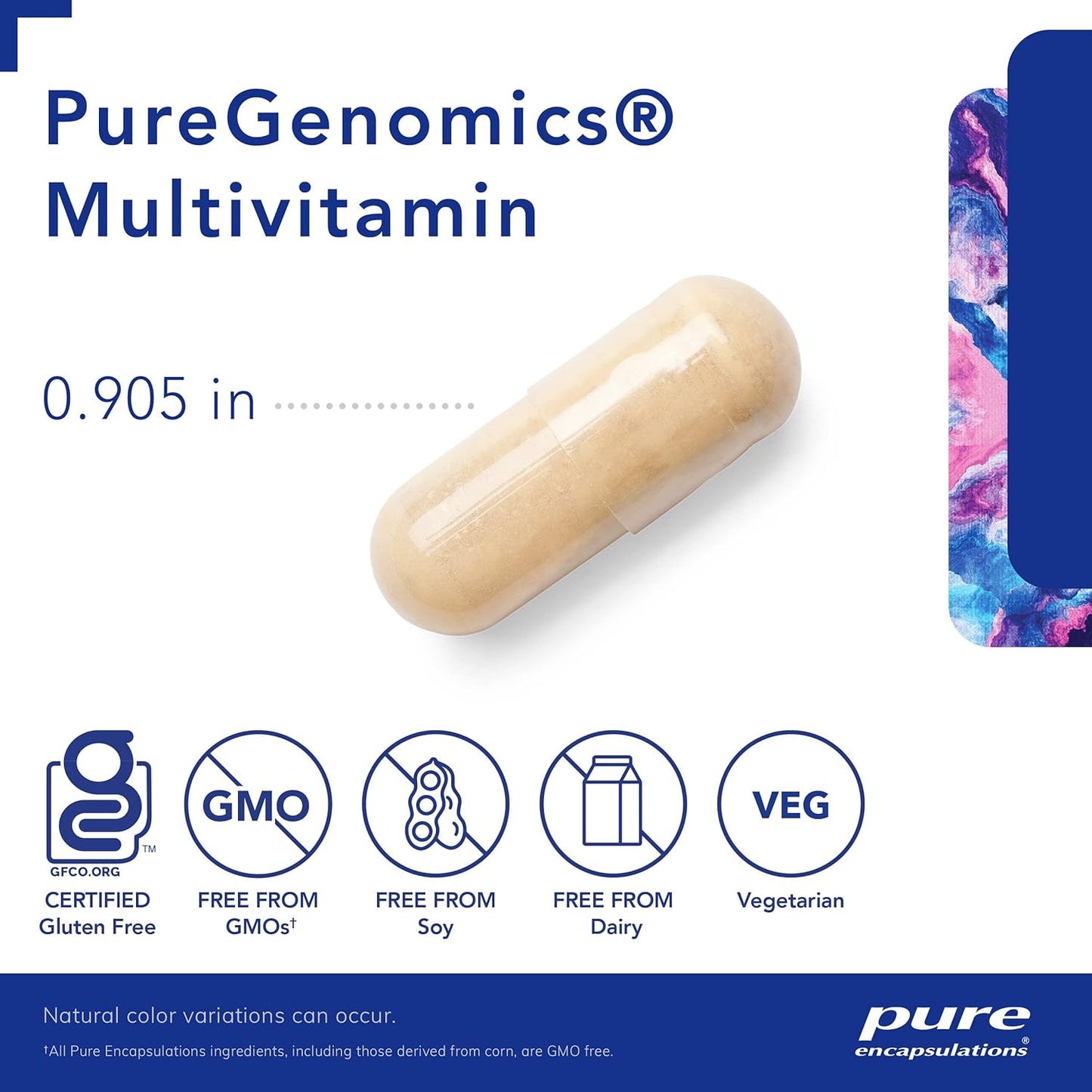 PureGenomics Multivitamin with Vitamin A, B, C, D, E, K & Minerals - 30 Capsules - Supports Nutrient Needs for Genetic Variations