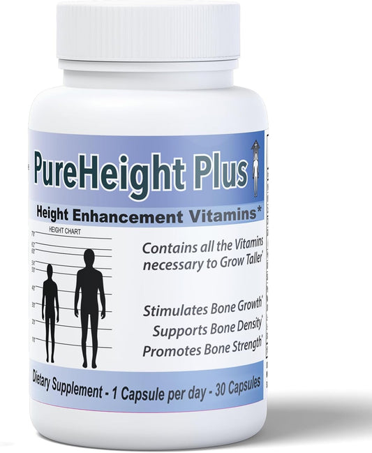 PureHeight Plus - Doctor Recommended Height Growth Vitamins for Kids, Teens, and Adults - Increase Bone Strength and Density