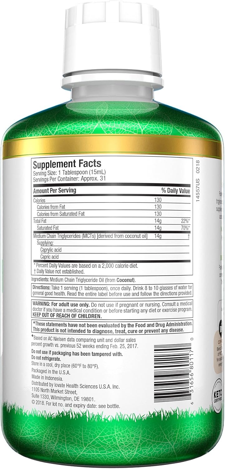 Purely Inspired MCT Oil - Non-GMO Coconut Oil Source | Keto & Paleo Support | Energy Boost | Blends with Coffee, Tea, Shakes | 16 oz