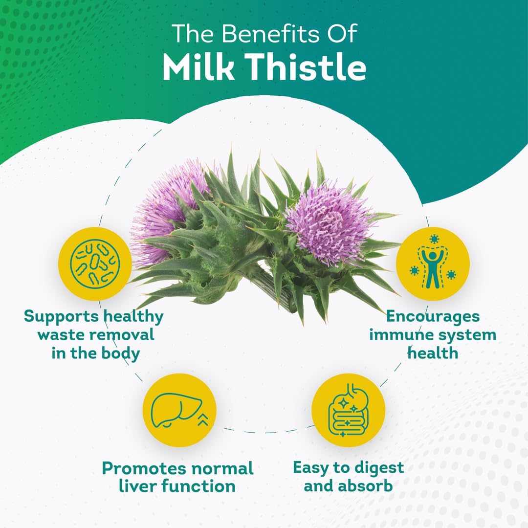PurePremium Milk Thistle Supplement - 450mg Complex Liver Support - Silymarin Extract - 120 Tablets for Normal Liver Function