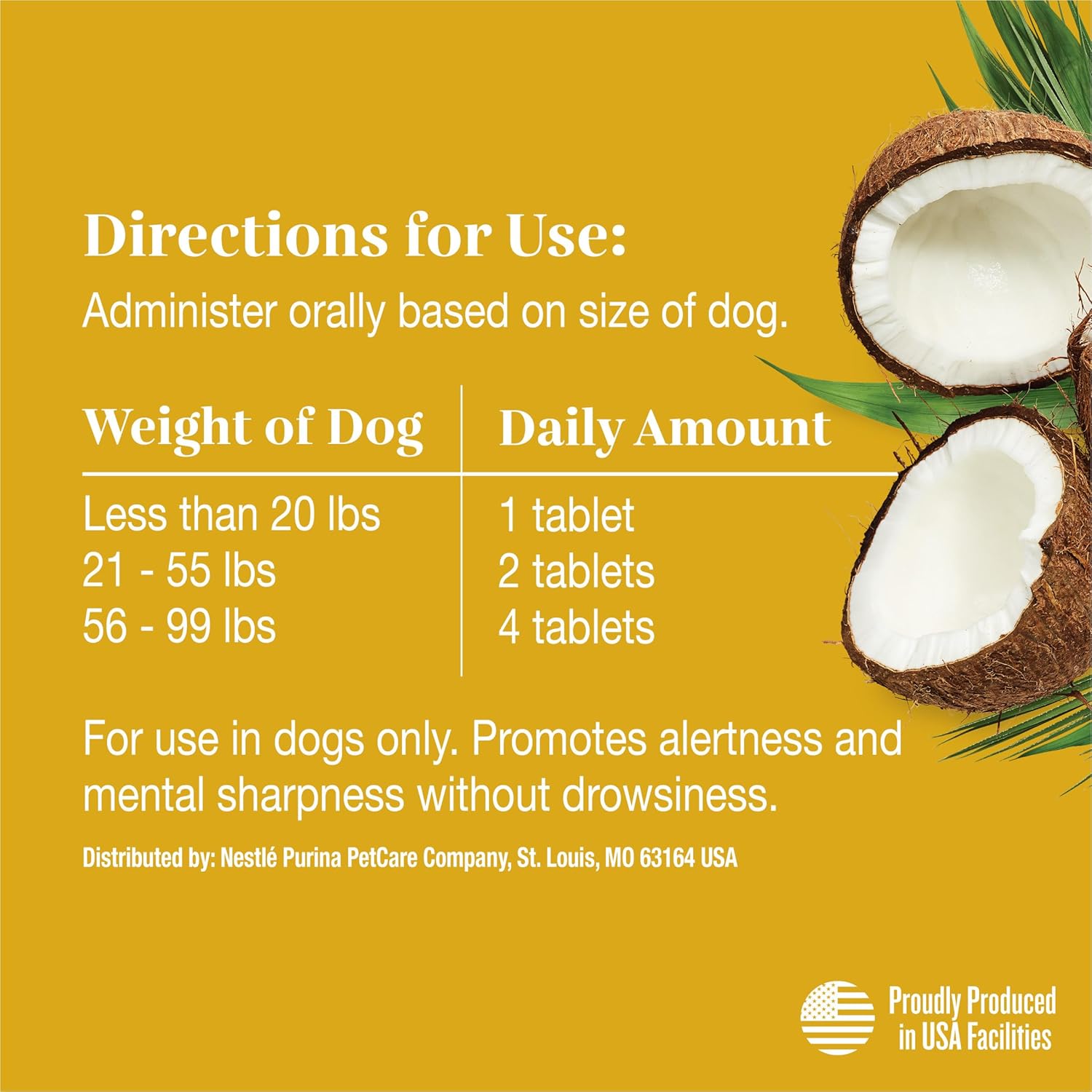 Purina EverRoot Dog Supplements for Brain Health with Coconut Oil - 4.02 oz Chewable Tablets