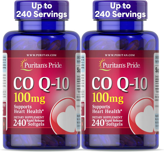 Puritan's Pride Qsorb Coq10 100mg Softgels for Heart Health - 480 Count Pack