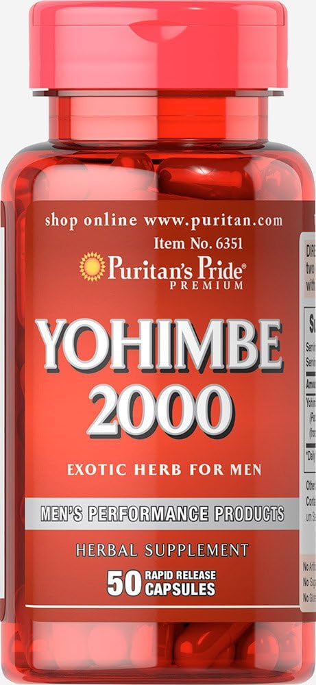 Puritan's Pride Yohimbe 250mg for Men - 50 Rapid Release Capsules, Dietary Supplement