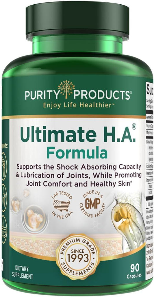 Purity Products Ultimate H.A. Formula with BioCell Collagen - Supports Joints and Skin Health - 90 Count